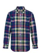 Plaid Cotton Oxford Shirt Ralph Lauren Kids Blue