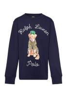 Dog-Print Cotton Long-Sleeve Tee Ralph Lauren Kids Navy