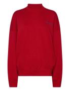 Logo Fleece Mockneck Polo Ralph Lauren Red