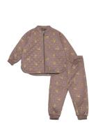 Nmmmoon Quilted Set Aop Fo Name It Brown