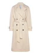 Long Over D Double-Breasted Trench Coat Mango Beige
