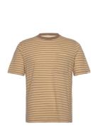 Akkikki Cot/Linen Stripe Tee Anerkjendt Beige