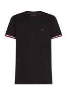 Global Stripe Cuff Tee Tommy Hilfiger Black