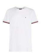 Global Stripe Cuff Tee Tommy Hilfiger White