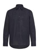 Cotton Linen Sune Stripe Shirt Mads Nørgaard Black