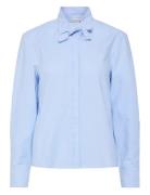 Yasoxa Ls Tie Neck Shirt S. YAS Blue