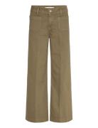 Wideleg Jeans With Pockets Mango Khaki