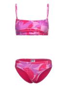 Womens Printed Adjustable Thinstrap 2 Piece Speedo Pink