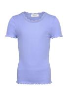 Rkbalta Modal Ss Lace T-Shirt Rosemunde Kids Blue