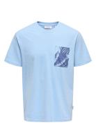 Onsperry Life Reg Leaf Ss Pockettee Noos ONLY & SONS Blue