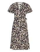 Vilovie S/S Wrap Midi Dress - Noos Vila Patterned