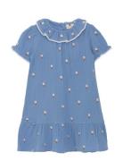 Dress Ss Embroidery Muslin En Fant Blue