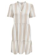 Onltiri-Caro S/S V-Neck Lin Dress Cc Pnt ONLY Beige