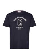 Graphic Ss T-Shirt GANT Navy