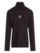 Rib Slim Ls Roll Neck Top Calvin Klein Black