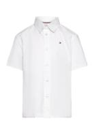 Stretch Oxford Shirt Ss Tommy Hilfiger White
