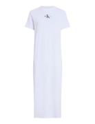 Monologo Long Rib Tee Dress Calvin Klein Jeans White