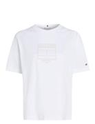 Mdrn Outline Flag C-Nk Tee Tommy Hilfiger White