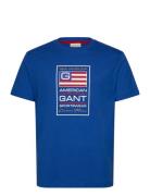 Graphic Ss T-Shirt GANT Blue