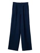 High Waist Wide-Leg Linen Pants Lexington Clothing Navy