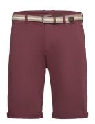 Superflex Chino Shorts W. Belt Lindbergh Burgundy