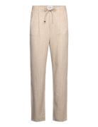 Linen Woven Striped Pants Lindbergh Beige