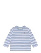 Striped Shield Pique Ls Top GANT Blue