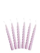 Twisted Candles, 6 Piece Box Kunstindustrien Purple