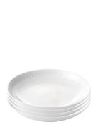 Relief - Suppe Tallerken Porcelæn White 4 Stk 22 Cm Gaveæske Aida Whit...