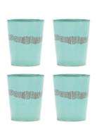Tea Cup 33Cl Azure-Stripes Red Feast By Ottolenghi Set/4 Serax Blue