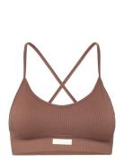 Studio Seamless Ribbed Strap Bra Björn Borg Brown
