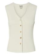 Yasgally Sl Knit Vest S. YAS Cream