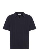 Knitted S/S Polo Lindbergh Navy
