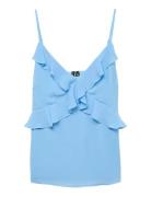 Vmamina Singlet Frill Top Wvn Exp Vero Moda Blue