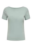 Onllive Love Life S/S Boatneck Top Jrs ONLY Green