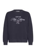 Graphic C-Neck Sweat GANT Navy