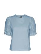 Vmsenna Ss Emb Sleeve Top Jrs Vero Moda Blue