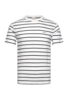 Cotton Linen Stripe Ss T-Shirt GANT White