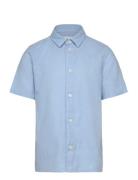 Cotton Linen Ss Shirt GANT Blue