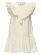 Kmgmargot Life S/L Embroidery Dress Wvn Kids Only Cream