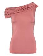 Ariel Jersey Off Shoulder Top Malina Pink