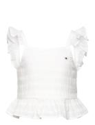 Textured Cotton Top Slvls Tommy Hilfiger White