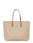 Th Monoplay Leather Tote Tommy Hilfiger Brown