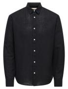 Onscaiden Life Ls Solid Linen Shirt Noos ONLY & SONS Black