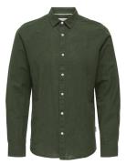 Onscaiden Life Ls Solid Linen Shirt Noos ONLY & SONS Green