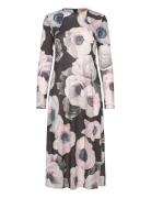 Crewneck Long Sleeve Midi Dress, 22 STINE GOYA Patterned