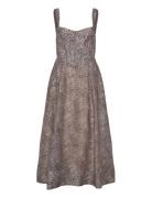 Lilah Corset Midi Dress Bardot Brown