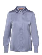 Collared Fitted Shirt, 2261 Satin STINE GOYA Blue