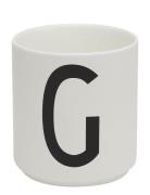 Porcelain Cup A-Z, Æ, Ø Design Letters White