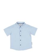 Linen Shirt S.s Blue Geggamoja Blue